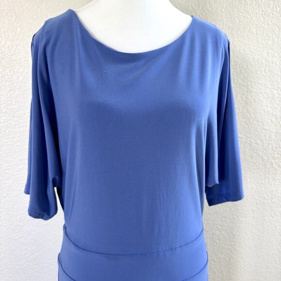 Last Tango Dress Dusty Blue Size Medium Knee Length Career Bodycon Open Sleeves - Picture 5 of 14